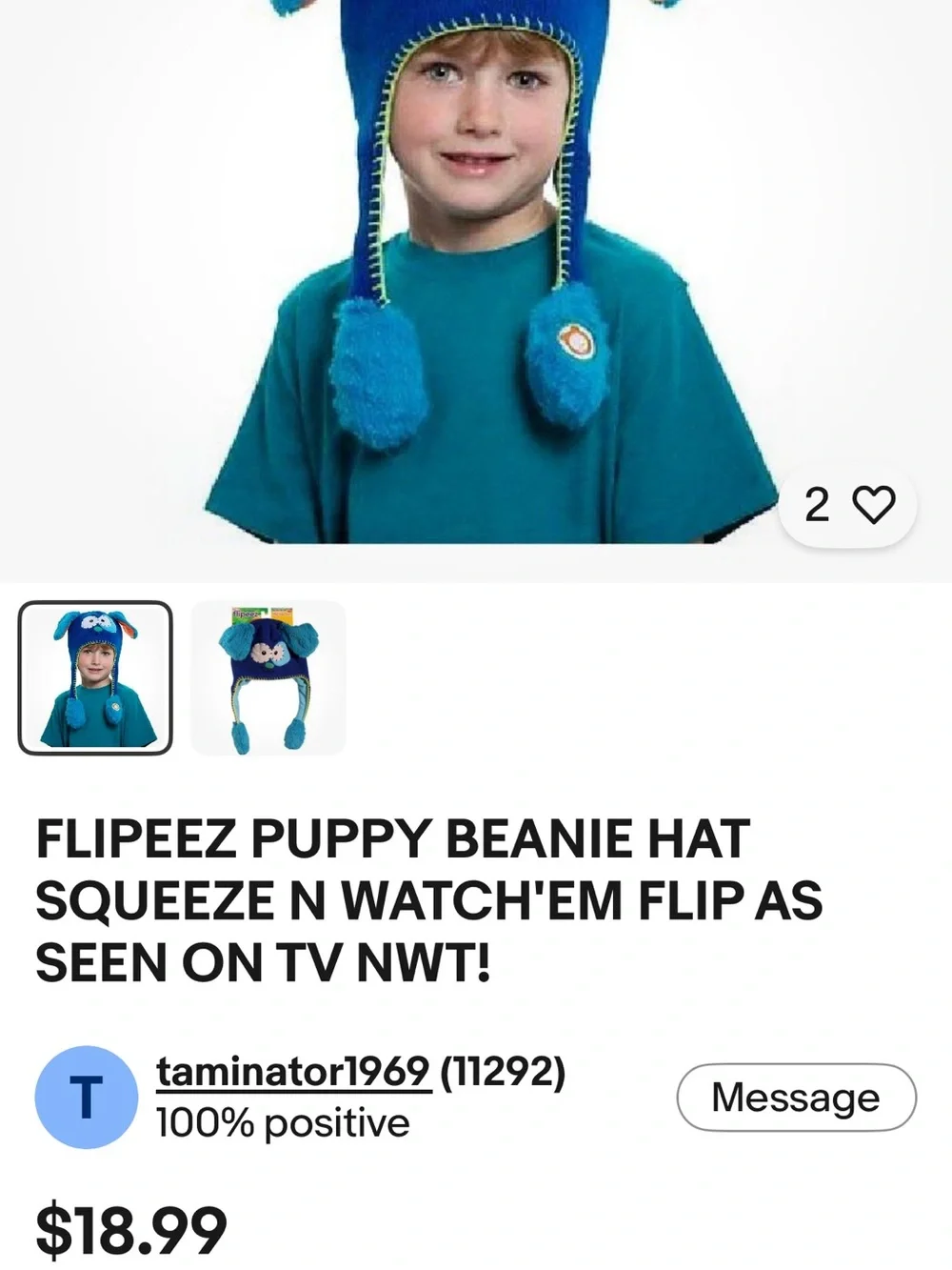 Flippeez Blue Puppy Earflap Hat for Kids - Playful Fleece Lining